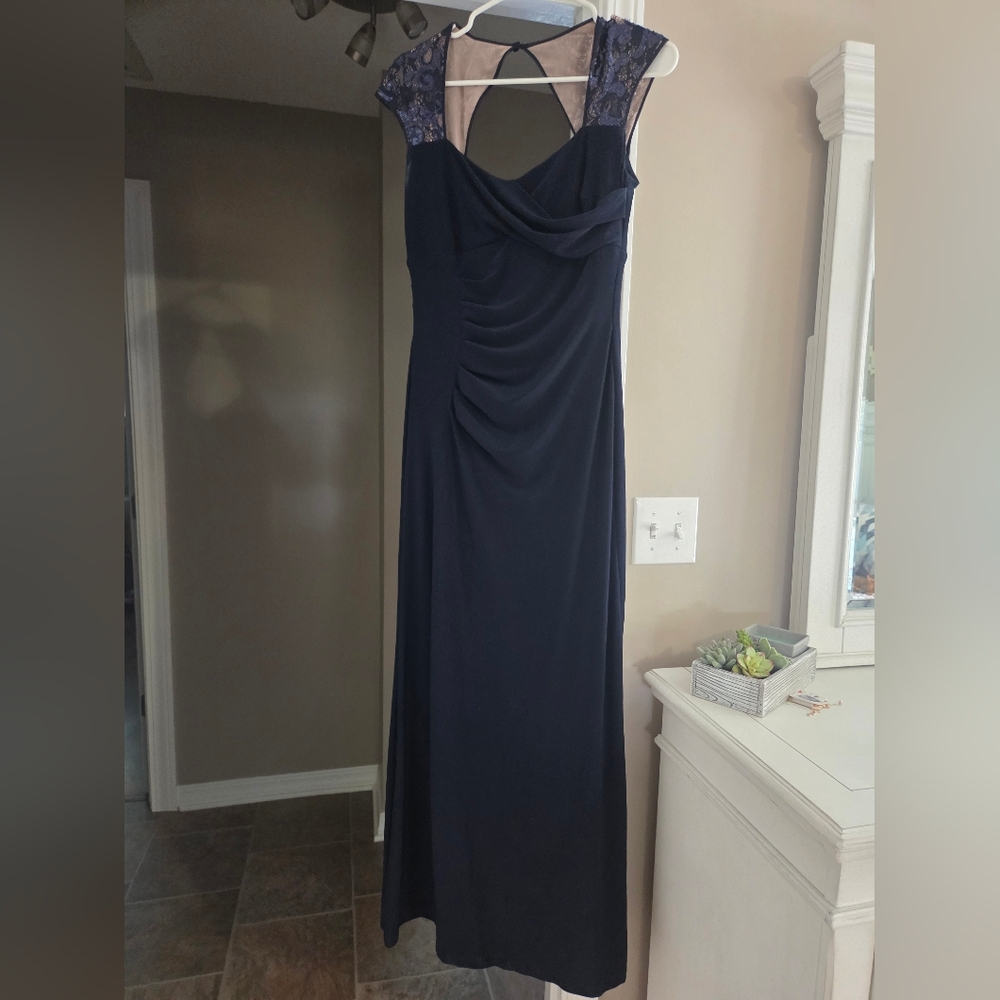 Elegant Navy Evening Gown